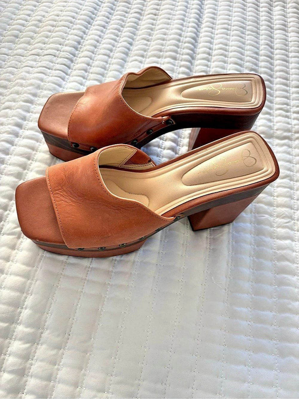 Jessica Simpson Windle Platform Slide Sandal Brown